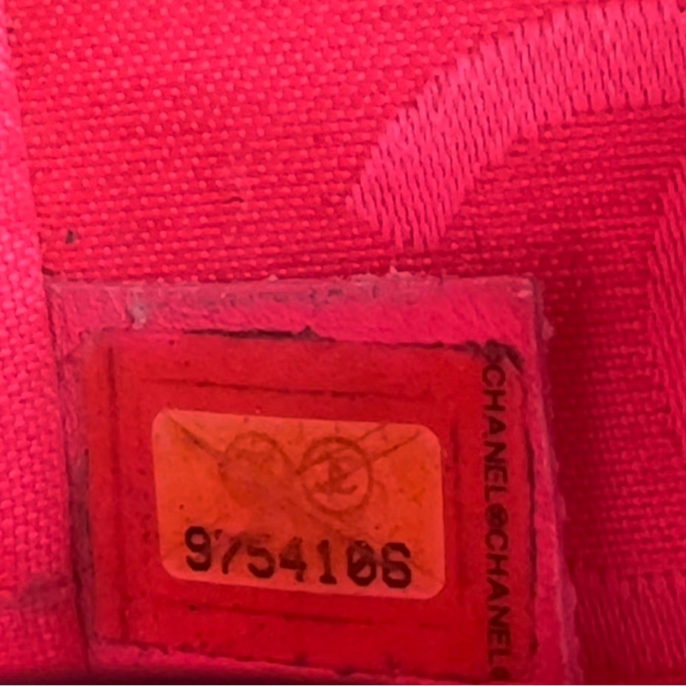 CHANEL Rue Cambon Black White Lambskin CC Tote Bag Pink Lined Vintage Purse EUC - Picture 11 of 15